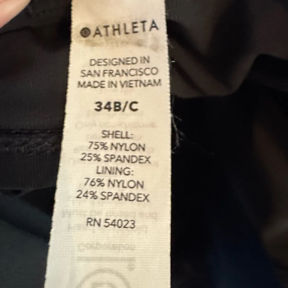 Athleta Bondi Bra Cup Tankini Swim Tank‎ Black UPF 50+ Beach 34 B/C